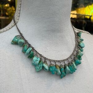 Handmade Silver and Turquoise Dangle Necklace